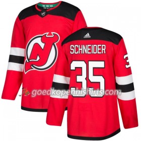 New Jersey Devils Cory Schneider 35 Adidas 2017-2018 Rood Authentic Shirt - Mannen